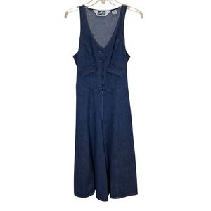 Mizz Lizz Vintage Women’s Groovy Chic Denim Cotton Culotte Jumpsuit w by sz 7/8